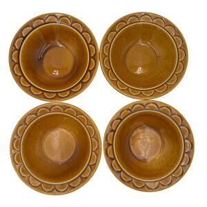 Set/4 Vintage Fruit/Dessert Bowls in Golden Harvest by Homer Laughlin 6"